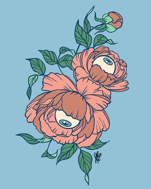 Peeping Peonies