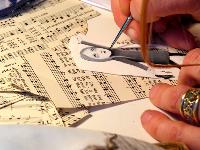 Valerie working in her studio