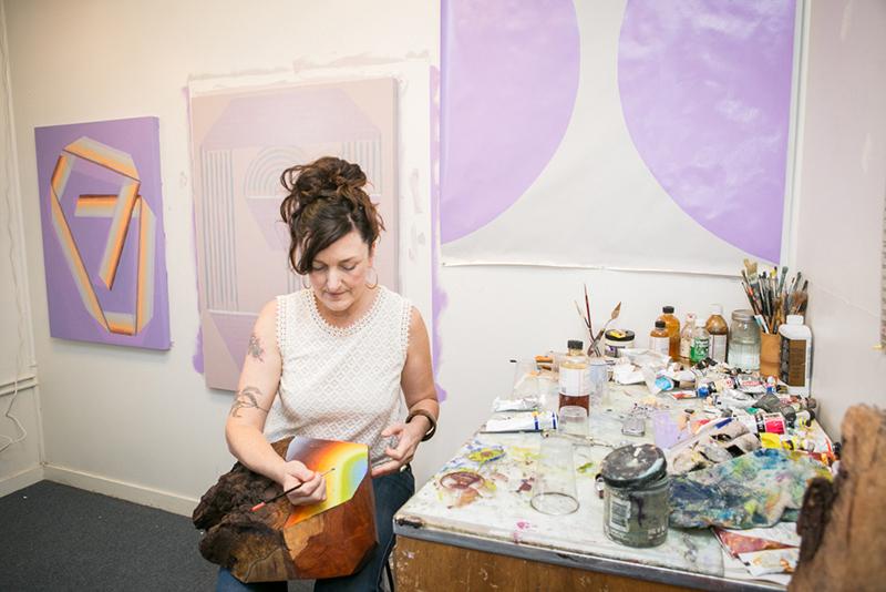 Victoria working in her studio