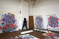 Nina working in her studio